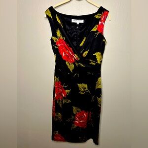 Trina Turk Rose Floral 100% Silk Dress